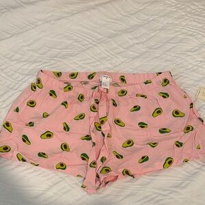 NWT Forever 21 Pink Avocado Patterned Pajama Shorts